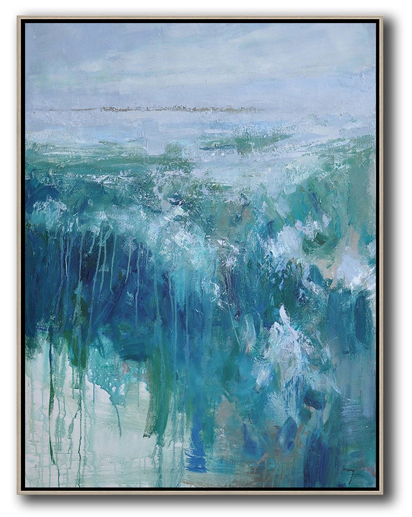 Hand-painted oversized abstract landscape painting by Jackson fine art portrait